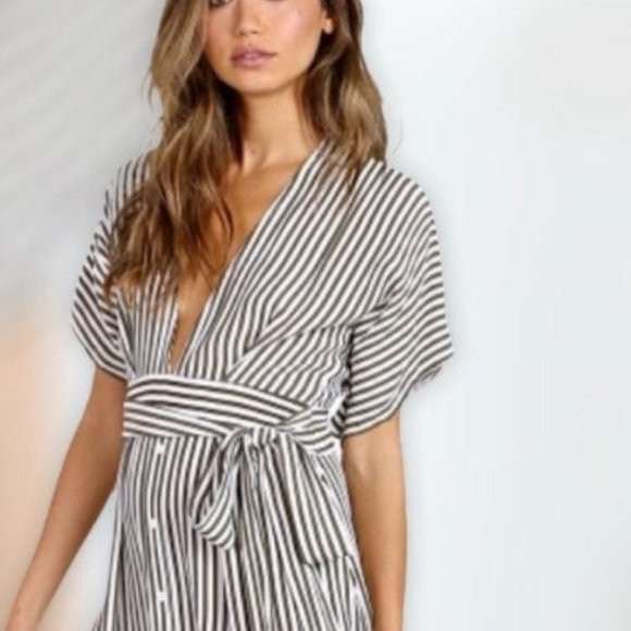 Faithfull The Brand Farah Brighton Stripe Midi Dress NWT Size 6/Medium - Picture 6 of 16